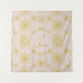 Boho Celestial Sun Stars Personalisiert Ivory Wandteppich (Vorderseite)