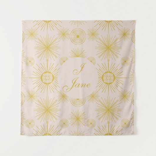 Boho Celestial Sun Stars Personalisiert Ivory Wandteppich (Vorderseite)