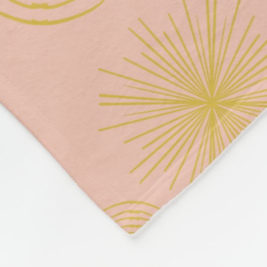 Boho Celestial Sun Stars Personalisiert Pink Fleecedecke (Ecke)