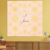 Boho Celestial Sun Stars Personalisiert Pink Leinwanddruck (Insitu (Wohnzimmer))