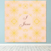 Boho Celestial Sun Stars Personalisiert Pink Leinwanddruck (Insitu (Holzboden))