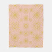Boho Celestial Sun Stars Pink Pattern Fleecedecke (Vorderseite)