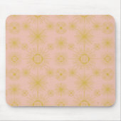 Boho Celestial Sun Stars Pink Pattern Mousepad (Vorne)