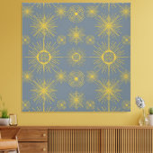 Boho Celestial Sun Stars Vintages Muster Leinwanddruck (Insitu (Wohnzimmer))