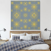 Boho Celestial Sun Stars Vintages Muster Leinwanddruck (Insitu (Schlafzimmer))
