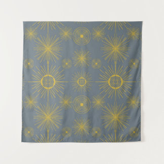 Boho Celestial Sun Stars Vintages Muster Wandteppich
