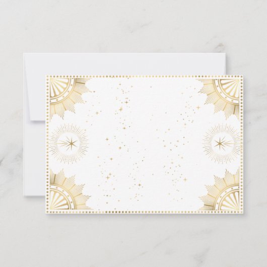 Boho Celestial Sun und Moon Brautparty Tarot Dankeskarte (Rückseite)