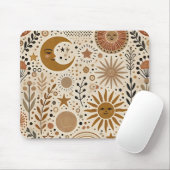 Boho Celestial Sun und Moon Pattern Mousepad (Mit Mouse)