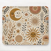 Boho Celestial Sun und Moon Pattern Mousepad (Vorne)