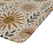 Boho Celestial Sun und Moon Pattern Schneidebrett (Ecke)