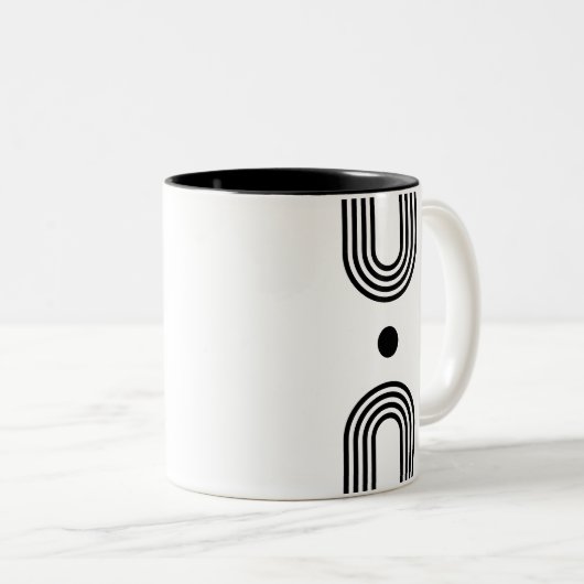 Boho celestial Sun Zweifarbige Tasse (VorderseiteRechts)