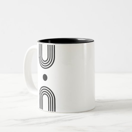 Boho celestial Sun Zweifarbige Tasse (Vorderseite Links)