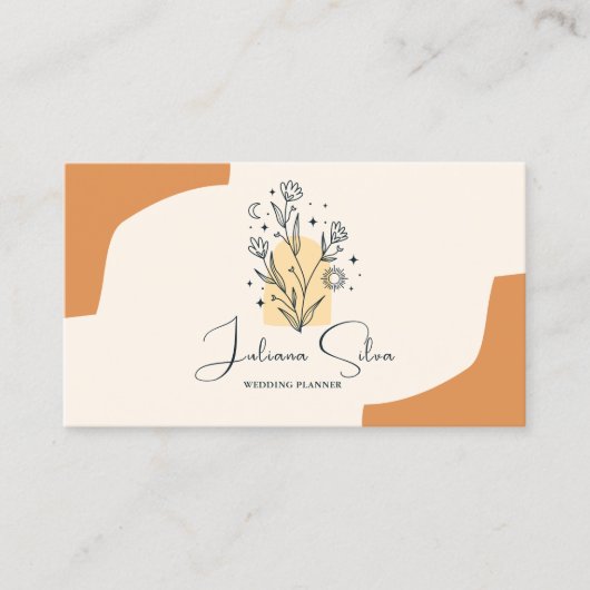 Boho Celestial Terracotta Minimalist Visitenkarte (Vorderseite)