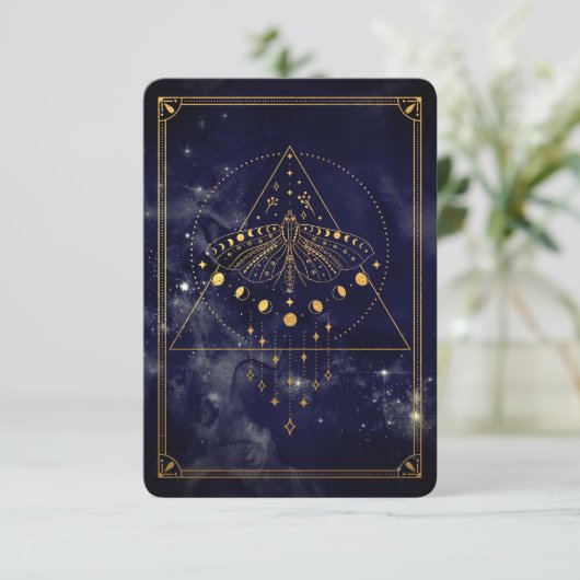Boho Celestial Vibrational Match Affirmation Card (Stehend Vorderseite)