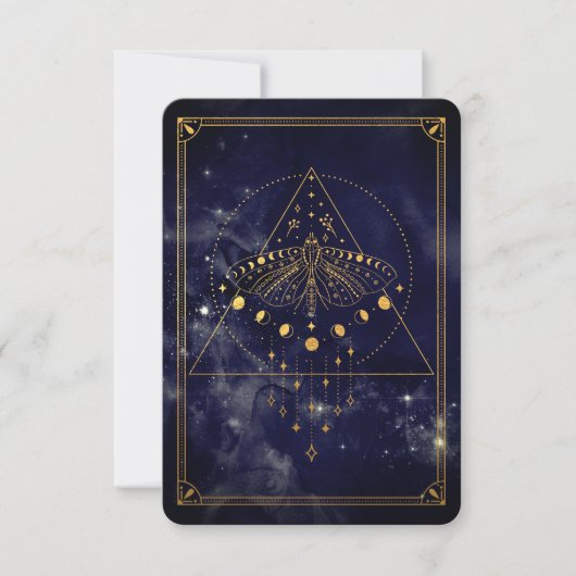 Boho Celestial Vibrational Match Affirmation Card (Vorderseite)