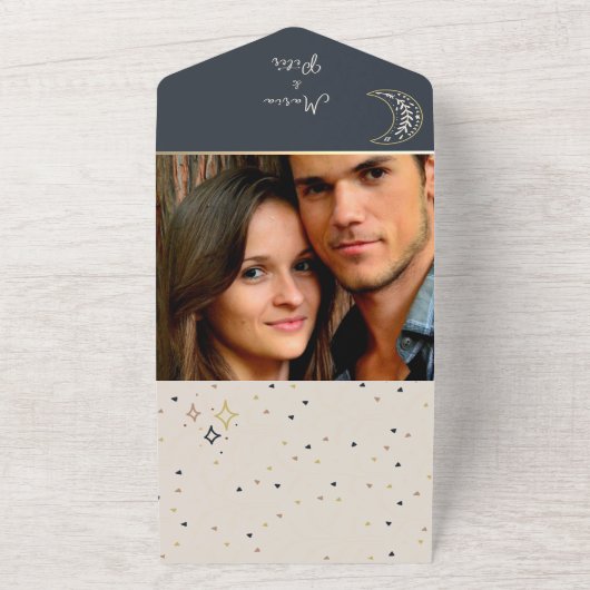 Boho Celestial Wedding All In One Einladung (Außenbereich)