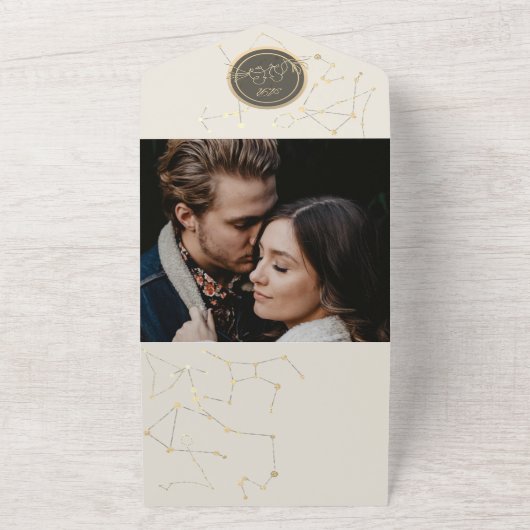 Boho Celestial Wedding alle in einer Einladung (Außenbereich)