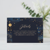 Boho Celestial Wedding Details Card Begleitkarte (Stehend Vorderseite)