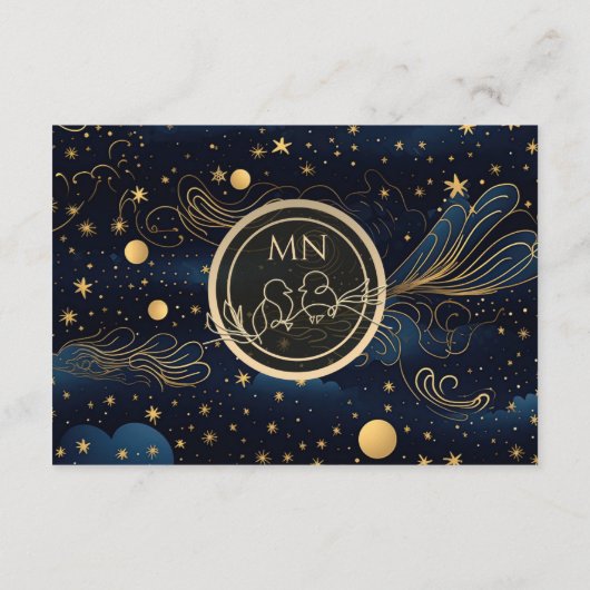 Boho Celestial Wedding Details Card Begleitkarte (Rückseite)