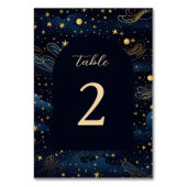 Boho Celestial Wedding Tischnummer (Rückseite)