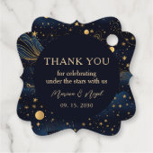 Boho Celestial Wedding Vielen Dank Tag Geschenkanhänger (Rückseite)