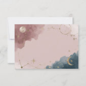 Boho Celestial Windel-Raffelkarte | Goldener Mond Dankeskarte (Rückseite)