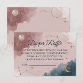 Boho Celestial Windel-Raffelkarte | Goldener Mond Dankeskarte (Vorne/Hinten)