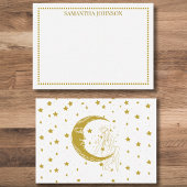 Boho Celestial Woman Moon Stars Astronomy Custom Mitteilungskarte