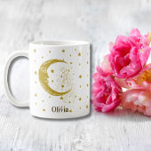 Boho Celestial Woman Whimsical Moon Stars Brauch Kaffeetasse