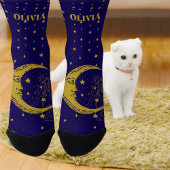 Boho Celestial Woman Whimsical Moon Stars Socken