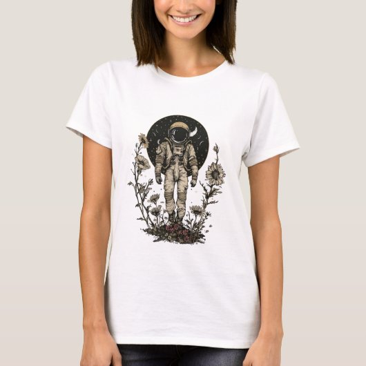 Boho Celestials Moon Astronaut im All T-Shirt (Vorderseite)