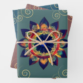 Boho Celtic Rainbow Blume Mandala Geschenkpapier Set (Beispiel)