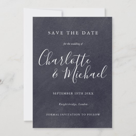 Boho Chalkboard Signature Save the Date Card Einladung (Vorderseite)