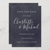 Boho Chalkboard Signature Save the Date Card Einladung (Vorne/Hinten)
