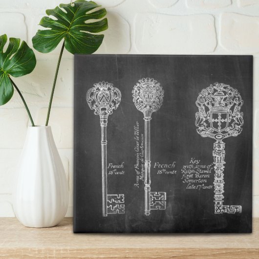 Boho Chalkboard Viktorianische Steampunk-Skelettta Fliese