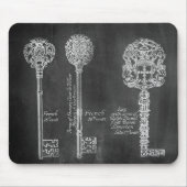 Boho Chalkboard Viktorianische Steampunk-Skelettta Mousepad (Vorne)