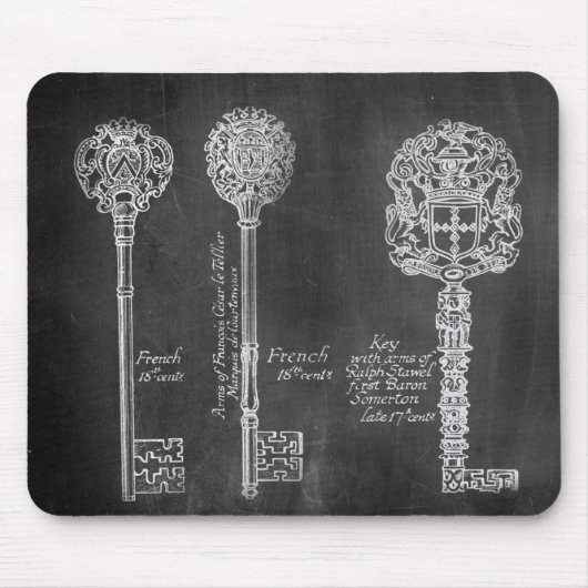 Boho Chalkboard Viktorianische Steampunk-Skelettta Mousepad (Vorne)
