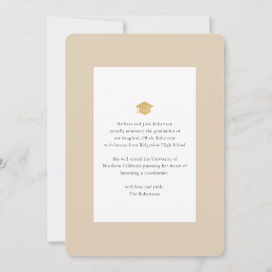 Boho Chamomile Foto Abschluss Ankündigung (Rückseite)