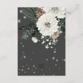 Boho Charcoal Pine Winter Sparkle Empfang Begleitkarte (Rückseite)
