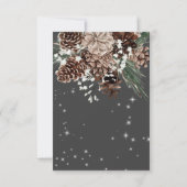 Boho Charcoal Pine Winter Sparkle QR-Code RSVP Karte (Rückseite)