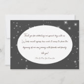 Boho Charcoal Pine Winter Sparkle Wedding Dankeskarte (Rückseite)