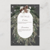Boho Charcoal Pine Winter Sparkone Details Begleitkarte (Vorderseite)