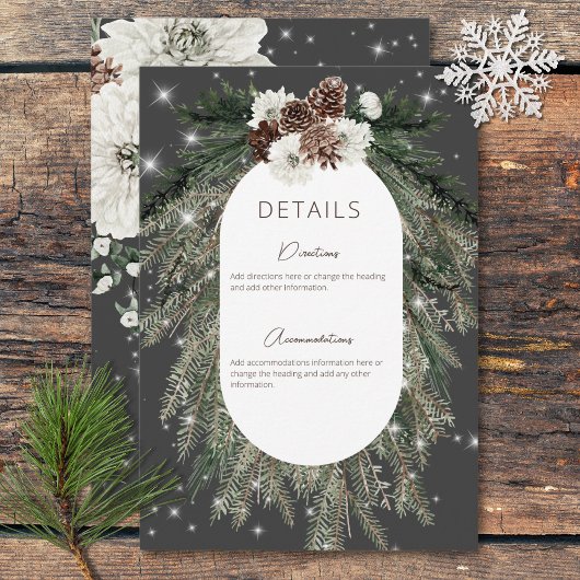 Boho Charcoal Pine Winter Sparkone Details Begleitkarte