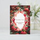 Boho Charming Frucht Strawberry Birthday Dankeskarte (Stehend Vorderseite)
