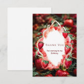 Boho Charming Frucht Strawberry Birthday Dankeskarte (Vorne/Hinten)