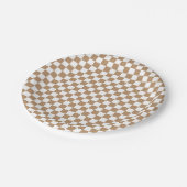 Boho Check braune Geburtstagspapierteller Pappteller (Schrägansicht)