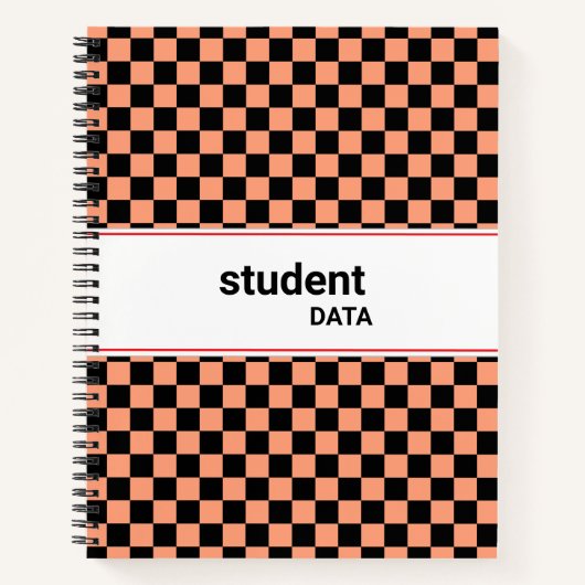 Boho Checkerboard Binder | Trendy Back to School  Notizblock (Vorderseite)