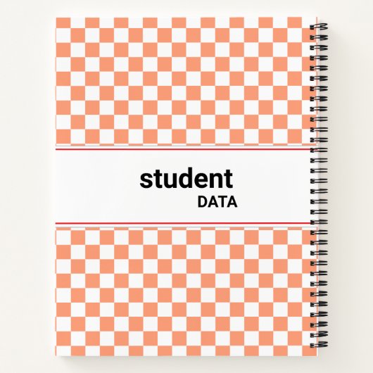 Boho Checkerboard Binder | Trendy Back to School  Notizblock (Rückseite)