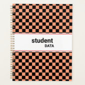Boho Checkerboard Binder | Trendy Back to School Planer (Vorderseite)