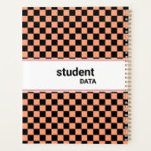 Boho Checkerboard Binder | Trendy Back to School Planer (Rückseite)